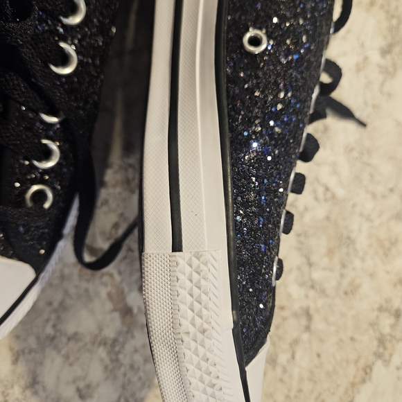 Converse Women's Sparkling Black Sneakers - Picture 6 of 6